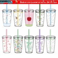 ราคา ถ้วยฟาง โชร์ดซี่ ขวดน้ําพิมพ์ลายการ์ตูน ไทรทัน แบบพกพา 450มล ถ้วยเครื่องดื่มโปร่งใสชากาแฟน้ําผลไม้ (51506415963)