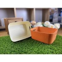 ราคา ตะกร้าลายถัก ตะกร้าใส่ทรงสี่เหลี่ยม ตะกร้าใส่ของเอนกประสงค์ (25414644550)