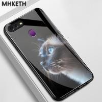ราคา เคสสำหรับ OPPO F9 Pro F7 F5 Youth A7X Realme 2 Pro เคสโทรศัพท์แก้วเรียบหูฟังลายแมวน่ารัก (43873286944)