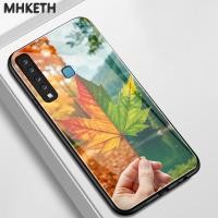 ราคา เคสสำหรับ Samsung A9 2018 A8 2018 เคสโทรศัพท์แก้วลายใบเมเปิลระเบิด (51403361829)