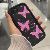 ราคา MHKETH เคสสำหรับ iPhone 6 Plus 6s Plus 7 Plus 8 Plus SE 2020 X Xr Xs Max เคสโทรศัพท์รูปผีเสื้อสีชมพูแฟชั่น (26539245279)