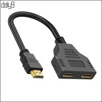 ราคา Dal 1 In 2 Out HDTV Cable 1080P Splitter 1 Male To HDTV 2 Way Female Adapter (43729010207)