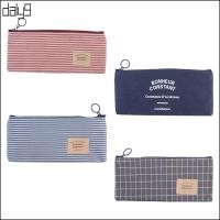 ราคา Dal Brief Style Grid Stripes Canvas Pencil Bag Stationery Storage Pencil for Case Su (47456693376)