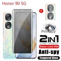 ราคา 2in1 ฟิล์มกระจกนิรภัยกันรอยหน้าจอ ทรงโค้ง เต็มจอ สําหรับ Honor 90 90Pro 5G Honor90 Honor90Pro 90 Pro (25274616515)