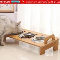 ราคา RIPPL ชามอาหารสัตว์เลี้ยง สแตนเลสยกความสูงชามเอียง น่ารักสามชามออกแบบทนทานสัตว์เลี้ยงชามให้อาหารสุนัข (57158334774)
