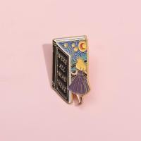 ราคา Vincent Van Gogh Starry Night และ Alice เข็มกลัดเคลือบเสื้อผ้าแฟชั่นอุปกรณ์เสริมกระเป๋านักเรียน Badge ของขวัญสําหรับเพื่อน (29354378201)