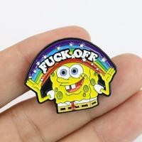 ราคา เข็มกลัด รูปตัวอักษร Spongebob สีรุ้ง แบบตลก สําหรับติดปกเสื้อ (12192015734)