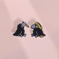 ราคา เข็มกลัดนกสีดำและกระเป๋าเป้สะพายหลัง ลายดอกไม้เคลือบทรา พร้อมของขวัญสำหรับคนรักนก (43729944687)
