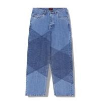 ราคา PLEASURES P25F053 GRID EMBROIDERED BAGGY JEANS INDIGO (51058931690)
