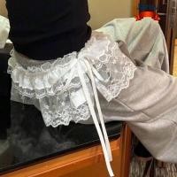 ราคา กระโปรง lace up ruffles สไตล์ Harajuku Y2K ลายปักดอกไม้ ขนาดมินิ เข้ากันได้ดีกับกางเกงยีนส์ (47509379782)