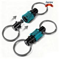 ราคา พวงกุญแจ JAROV หัวคู่ 360 หมุนได้ง่าย ออกแบบมาเพื่อให้แยกส่วนและใช้งานสะดวก พร้อมระบบลากและคลิปยึดแบบแยกส่วน เอ็ดซี เครื่องมือ (54108453163)