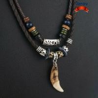 ราคา JAROV Vintage Wolf Tooth จี้ สาน Handmade Weaved สร้อยคอสวดมนต์ แฟชั่น Wolf Fang Wolf Tooth จี้สร้อยคอผู้หญิง (54908727046)