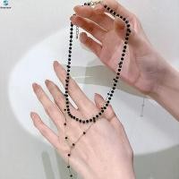 ราคา สร้อยคอจี้คริสตัลสีดำและโซ่กระดูกสไตล์เรียบง่าย สำหรับพิธีแต่งงาน (56307712031)