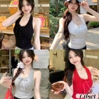 ราคา Cilset พร้อมส่ง เสื้อคล้องคอเว้าหลัง สายเดี่ยว มีซับใน สีสดใส ยืดกำลังดี ใส่สบาย FY10100 (41050307250)