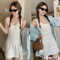 ราคา Cilset พร้อมส่ง ชุดมินิเดรส สีขาว ผ้าไหมพรม สีพื้น สไตล์มินิมอล เข้ารูป ใส่สบาย สง่างาม สไตล์ซัมเมอร์ W N096 (40301140361)