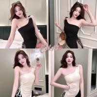 ราคา Cilset พร้อมส่ง เสื้อกล้ามแขนเดียว มีซับใน เรียบหรูดูแพง ใส่สบาย เกิร์ลลี่สไตล์FY5524 (47653528772)