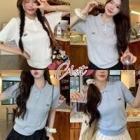 ราคา Cilset พร้อมส่ง เสื้อครอปไหมพรม แขนสั้น ซัมเมอร์ คอปก ปักลายโบว์ ยืดพอดีตัว เสื้อแฟชั่น ใส่สบาย YT23 (42751926173)