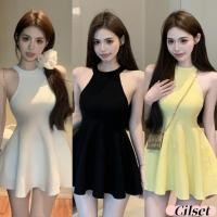 ราคา Cilset พร้อมส่ง ชุดมินิเดรสไหมพรม ทรงรัดตัว คอกลม สีพื้นเรียบๆ แขนกุด สีพื้น สไตล์เกาหลี W37 (41751428531)