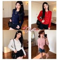 ราคา Cilset พร้อมส่ง เสื้อกันหนาวไหมพรมแขนยาว สีสดใส กระดุมลายจุดสีทองเวิ้งว้าง ใส่ปาร์ตี้ปีใหม่หรือเทศกาลก็สะดุDZJH118 99 (56302940295)
