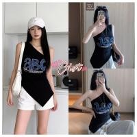ราคา Cilset พร้อมส่ง เสื้อกล้ามปาดไหล่ ชายเสื้อเฉียง สกรีนตัวหนังสือ ใส่สบาย FY5558 (53906198082)
