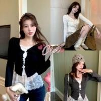 ราคา Cilset พร้อมส่ง เสื้อแขนยาว ผ้านุ่มนิ่มใส่ได้ทุกวัน คอวีแต่งลูกไม้ในตัว เสริมฟองน้ำ สีพื้นมินิมอล FY5597 (50400475410)