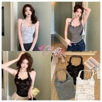 ราคา Cilset พร้อมส่ง เสื้อคล้องคอมีซับใน เว้าหลัง ลายลูกไม้ทั้งตัว ใส่สบาย ไซส์พอดีตัว FY5603 (48504349958)