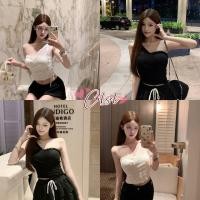 ราคา Cilset พร้อมส่ง เสื้อเกาะอกมีซับใน ลายลูกไม้ เรียบหรู ใส่สบาย เกิร์ลลี่สไตล์ FY5522 (47603799739)