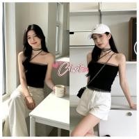 ราคา Cilset พร้อมส่ง เสื้อสายเดี่ยวผ้าชีฟอง สไตล์เกาหลีสีพื้น ใส่สบาย 32080 (46857622544)