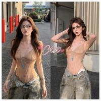 ราคา Cilset พร้อมส่ง บอดี้สูทซีทรูขอบลูกไม้ ดีเทลลายคลื่น สไตล์สาวเซ็กซี่ ไม่มีฟองน้ำ FY822 (44029679306)