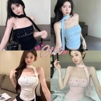 ราคา Cilset พร้อมส่ง เสื้อเกาะอกเสริมฟองน้ำ สีพาสเทล แฟชั่น น่ารักมาก แถมสายคล้องคอเก๋ไม่ไหว สไตล์เกาหลี FY943 (43716058436)