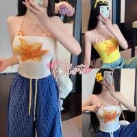 ราคา Cilset พร้อมส่ง เสื้อเกาะอก บราคล้อง สีสดใน ลายดอกไม้ มีฟองน้ำในตัวยืดพอดีมินิมอลสไตล์ สไตล์ซัมเมอร์ เรโทร FY5559 (43564343213)