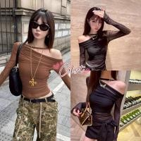 ราคา Cilset พร้อมส่ง เสื้อแขนยาวซีทรู เกาะอก เสริมฟองน้ำ มินิมอลๆ สไตล์เกาหลี FY952 (42569316539)