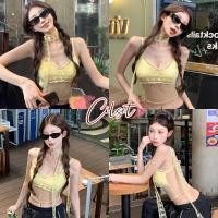 ราคา Cilset พร้อมส่ง เสื้อกล้ามซีทรู กั๊กฤดูร้อน สีเหลือง ลายลูกไม้ สาวสไตล์เกาหลีน่ารักๆ หวาน แฟชั่น FY2902 (42562442591)