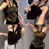 ราคา Cilset พร้อมส่ง เสื้อคอคล้อง เสริมฟองน่ำ น่ารักๆ สีพื้นยืดพอดีเว้าหลังลายทหาร FY5117 (42169589360)