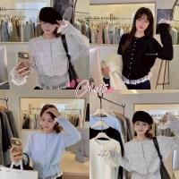 ราคา Cilset พร้อมส่ง เสื้อแขนยาวไหมพรม คาวาอี้ คอกลม ดีเทลแต่งปลายลูกไม้ สีน่ารัก V138 (42022383354)
