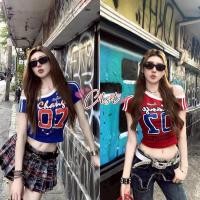 ราคา Cilset พร้อมส่ง เสื้อครอปแขนสั้น เปิดไหมพรม น่ารักมากๆ ลายเท่ๆ07 สาวเท่ต้องมี FY4758 (41870875799)