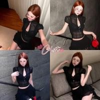 ราคา Cilset พร้อมส่ง เสื้อยืดครอปแขนสั้นคาวอี้ ดีเทลเว้าหลังอยู่ ผ้าซีทรู เหมาะกับสาวเซ็กซี่ FY5072 (41326778252)