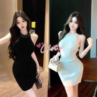 ราคา Cilset พร้อมส่ง ชุดมินิเดรส มินิมอลทรงรัดรูปผ้าไหมพรม เรียบหรู ดูแพงมาก V583 (40072547686)