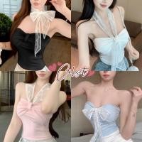 ราคา Cilset พร้อมส่ง เสื้อเกาะอก เสริมฟองน้ำ ดีเทลแต่งสายเพิ่มคล้องคอ เกาหลีสไตล์ หวาน สง่างาม สีพาสเทล FYL3325 (29890661961)