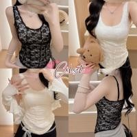 ราคา Cilset พร้อมส่ง เสื้อสายเดี่ยว ดีเทลลายลูกไม้ มีฟองน้ำ สายปรับสั้นยาวได้ สไตล์เกาหลี ใส่สบาย FY10115 (29640572593)