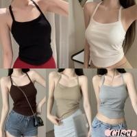 ราคา Cilset พร้อมส่ง เสื้อสายเดี่ยว เสริมฟองน้ำ เสื้อครอป สีพื้น ใส่สบาย ดีเทลเว้าหลัง ทรงรัดตัว FY88030 (28288304983)