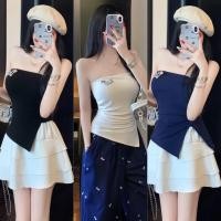 ราคา Cilset พร้อมส่ง เสื้อเกาะอก สไตล์มินิมอลเกาหลี เกาหลีสไตล์ มีฟองน้ำเสริมในตัว ดีเทลน้องหมาตัวเล็กๆ สง่างาม FY5560 (26790294583)