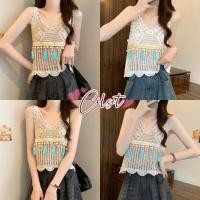 ราคา Cilset พร้อมส่ง เสื้อสายเดี่ยวถักไหมพรม สไตล์โบฮีเมี่ยน วินเทจ ใส่สบาย สไตล์ซัมเมอร์ CX0006 C (26401071307)