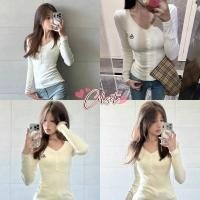 ราคา Cilset พร้อมส่ง เสื้อยืดแขนยาว คอกลม สีพื้น ทรงรัดรูปพอดีตัวสไตล์เกาหลี FY7814 1 (24947523012)