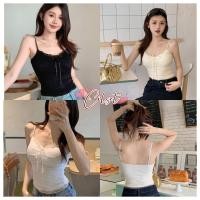 ราคา Cilset พร้อมส่ง เสื้อสายเดี่ยว เสริมฟองน้ำ มี3สี ดีเทลสไตล์สาวจีน FY7005 (57154731543)