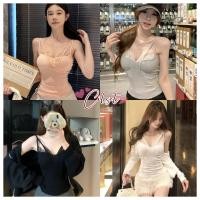 ราคา Cilset พร้อมส่ง เสื้อสายเดี่ยวมีซับใน ทรงรัดรูป ลายลูกไม้ ใส่สบาย ไซส์พอดีตัว FYA125 (57004189719)