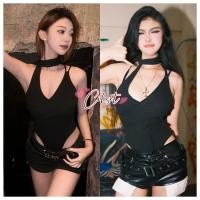 ราคา Cilset พร้อมส่ง บอดี้สูทสายเดี่ยว ดีเทลผ้าพันคอ ไม่มีฟองน้ำ เรียบหรู FY3318 1 (47757972442)
