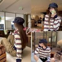 ราคา Cilset พร้อมส่ง เสื้อไหมพรมแขนยาว คอกลม แต่งลายทาง ผ้านุ่มนิ่มใส่สบายคาวาอี้ Z ZZ10 (41218318865)