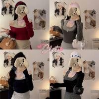 ราคา Cilset พร้อมส่ง เสื้อครอปแขนยาว คล้องคอ ดีเทลลายทางสีพื้นน่ารักๆ ใส่คู่แล้วน่ารัก FY6155 1 FY6147 (51651166229)