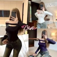 ราคา Cilset พร้อมส่ง เสื้อแขนยาวมินิมอลสไตล์ ดีเทลเปิดไหล่ เว้าหล้าอก สีพื้นมินิมอลสไตล์ FY8713 (42368179092)